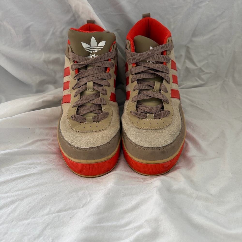 Adidas Orange and Tan Sneakers